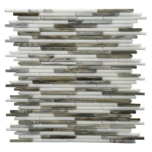 Silver Weave 12x12 Interlocking Glass Blend Mosaic