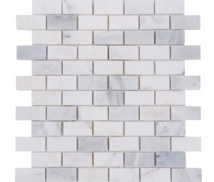Statuary White 1x2 Polished Brick Pattern