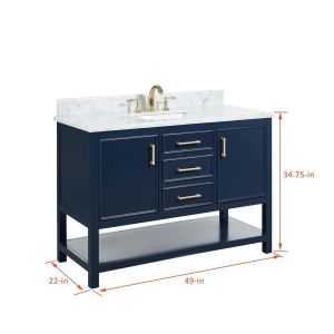 Manhattan Navy Blue 49" Single Sink Bathroom Vanity