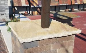 Fossil Rustic Sandstone 29"x29" 2" Thick Column Cap