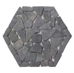 FREE SHIPPING - Charcoal Honeycomb Halo Pebble Tile