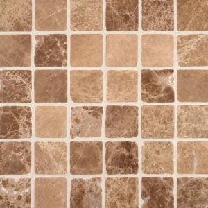 Emperador Light 2x2 Tumbled Mosaic