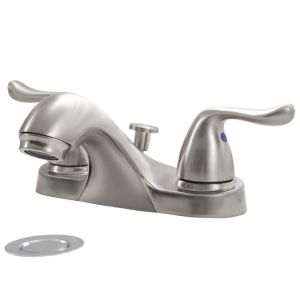 FREE SHIPPING - Double Handle Brush Nickel Bathroom Faucet