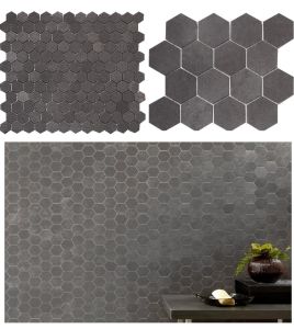 FREE SHIPPING - Basalt Gray 3" Hexagon Mosaic