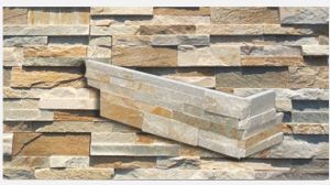 FREE SHIPPING - Gold Quartzite 6x24 Ledger Panel Split Face