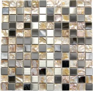 Stainless Steel and Shell 1x1 Mix Mosaic