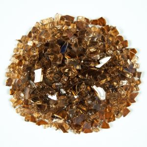 FREE SHIPPING - Fire Glass (0.50") Crushed Copper Brown 20 Lbs Pebble Bag