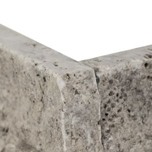 XL Silver Travertine 9x18 "L" Corner Ledger