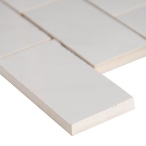 FREE SHIPPING - Aria Bianco Porcelain 2x4 Polished Brick Mosaic