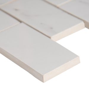 FREE SHIPPING - Aria Ice Porcelain 2x4 Polished Brick Mosaic