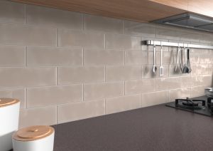 FREE SHIPPING - Urbano Warm Concrete 4x12 Glossy Bullnose Subway Tile