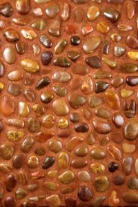 FREE SHIPPING - Red 12X12 Polished Pebble