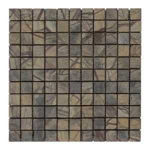 FREE SHIPPING - Rain Forest Brown 1x1 Tumbled Mosaic