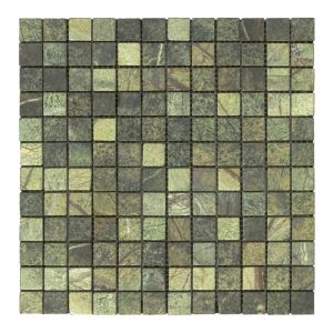 FREE SHIPPING - Rain Forest Green 1x1 Tumbled Mosaic