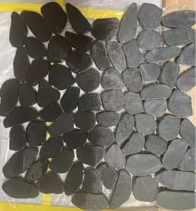 Charcoal Flat Interlocking 12x12 Polished Pebbles