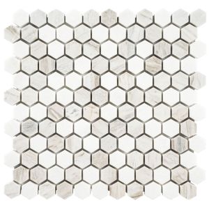 Angora Tibi 12X12 Polished Marble Mosaic Floor And Wall Tile