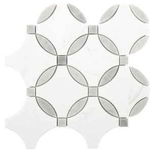 Bianco Dolomite Lola Polished Marble Mosaic Floor and Wall Tile