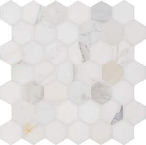 FREE SHIPPING - Calacatta Gold 2" Hexagon HONED