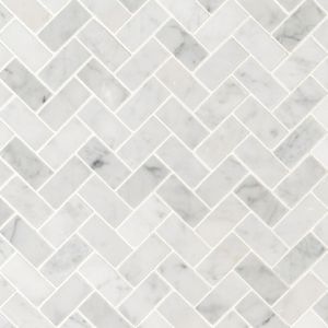 Carrara White 1x2 Honed Herringbone