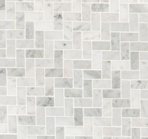 Carrara White 1x2 Honed Herringbone