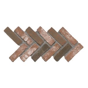 Noble Red Clay Brick Herringbone Meshed Wall Tile