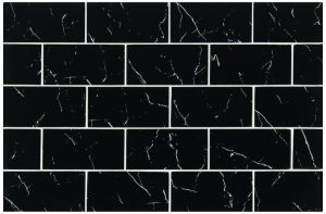 FREE SHIPPING - Nero Marquina 3x6 Glass Subway Tile