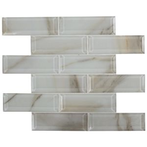 Ivory Amber Beveled Glass Subway