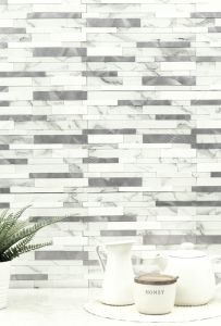 FREE SHIPPING - Denali Frost Interlocking 12" X 12" Glass Peel and Stick Mosaic Tile