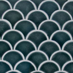 FREE SHIPPING - Azul Scallop Fish Scale Ceramic Mosaic