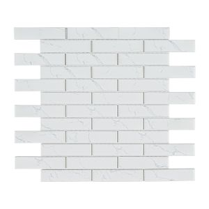 Carrara White Matte 1x4 Porcelain Brick Subway