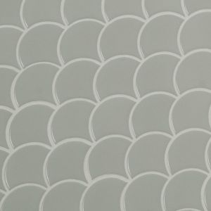 FREE SHIPPING - Gray Scallop Fish Scale Porcelain Mosaic