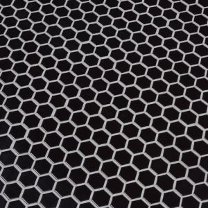 FREE SHIPPING - Retro Black Nero 1" Hexagon Glossy