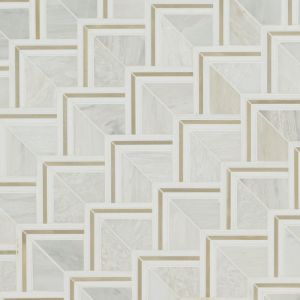 Luxor Kona Gold Pattern Marble & Metal Blend Mosaic