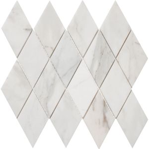 FREE SHIPPING - Calacatta Gold 3X5 Large Rhomboid Honed Mosaic