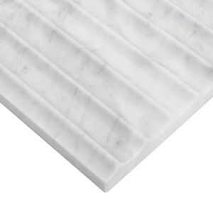 Carrara White Valentino Fluto 12x24 Honed Marble Tile