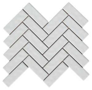 FREE SHIPPING - Snow White 1x4 Polished Herringbone Tile