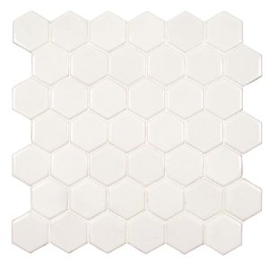 Whisper White 2" Hexagon 8mm Ceramic
