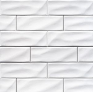 FREE SHIPPING - Eternity White 3x12 Handcrafted Wavy Subway Tile - Matte