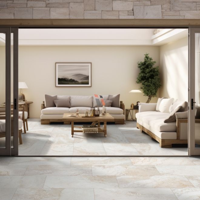 Livingstyle Travertino 24x24 Porcelain Matte Tiles